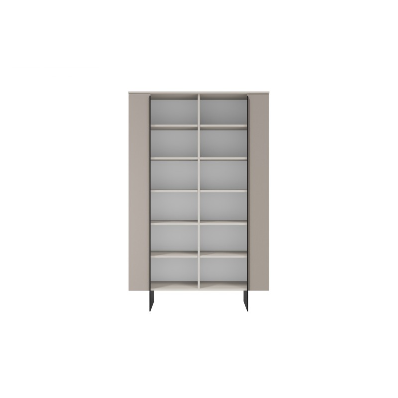 Witryna Larena z metalowymi nogami 120 cm - kaszmir / czarne nóżki Witryna Larena z metalowymi nogami 120 cm - kaszmir / czarne nóżki