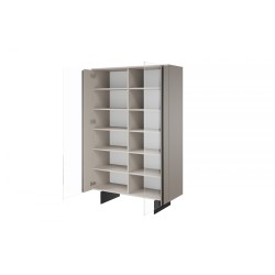 Witryna Larena z metalowymi nogami 120 cm - kaszmir / czarne nóżki Witryna Larena z metalowymi nogami 120 cm - kaszmir / czarne nóżki