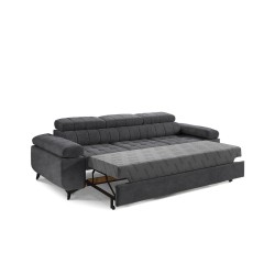 Sofa rozkładana do salonu Dragonis - grafitowy welwet łatwoczyszczący Zetta 305