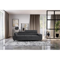 Sofa rozkładana do salonu Dragonis - grafitowy welwet łatwoczyszczący Zetta 305
