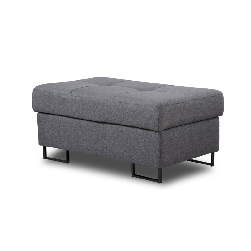 Pufa Annabelle tapicerowana z pojemnikiem - czarne nogi