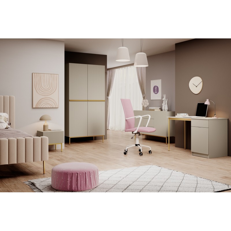 Biurko Nicole 120 cm - kaszmir / złote nóżki