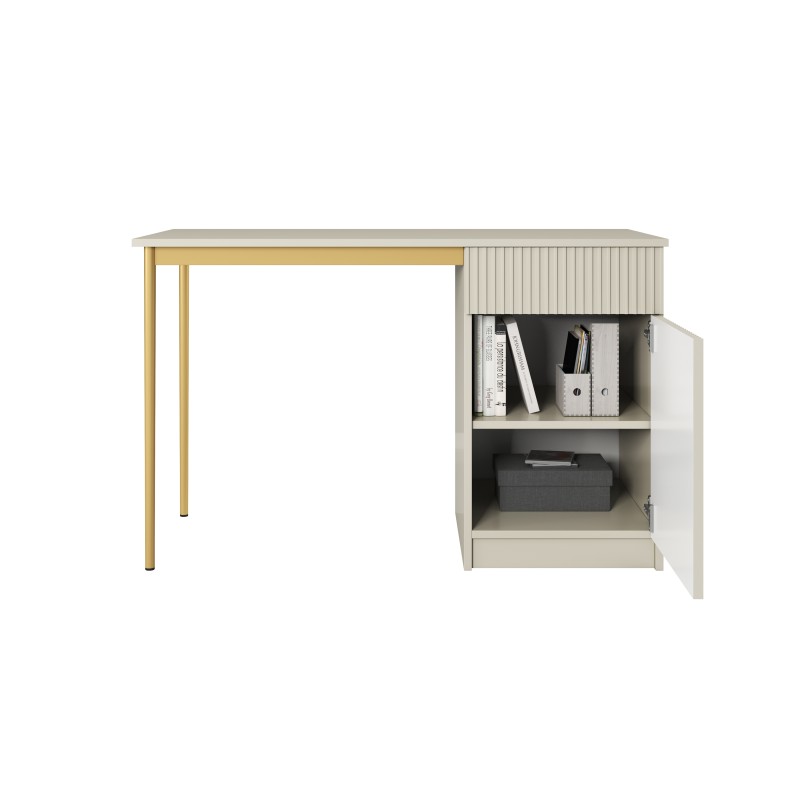 Biurko Nicole 120 cm - kaszmir / złote nóżki