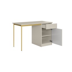 Biurko Nicole 120 cm - kaszmir / złote nóżki