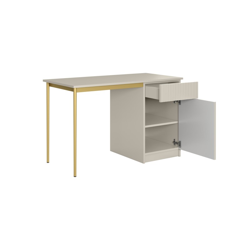 Biurko Nicole 120 cm - kaszmir / złote nóżki