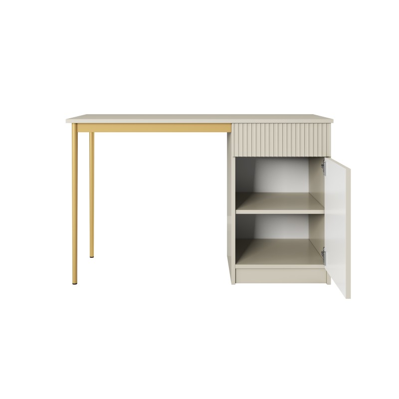 Biurko Nicole 120 cm - kaszmir / złote nóżki