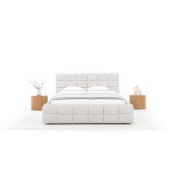 Łóżko sypialniane Magnelio 180x200 z pojemnikiem - beżowa boucle Raven 22 Łóżko sypialniane Magnelio 180x200 z pojemnikiem - beżowa boucle Raven 22