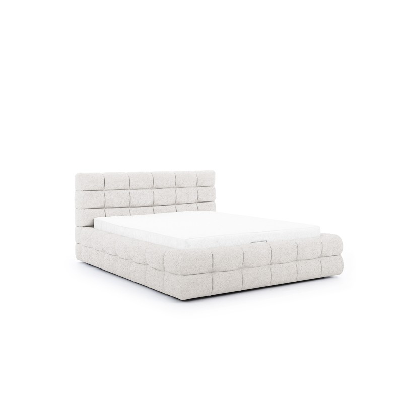 Łóżko sypialniane Magnelio 160x200 z pojemnikiem - beżowa boucle Raven 22 Łóżko sypialniane Magnelio 160x200 z pojemnikiem - beżowa boucle Raven 22