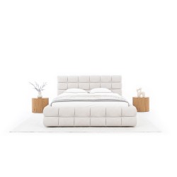 Łóżko sypialniane Magnelio 160x200 - beżowa tkanina łatwoczyszcząca Leo 03 Łóżko sypialniane Magnelio 160x200 - beżowa tkanina łatwoczyszcząca Leo 03