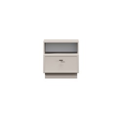 Szafka nocna Lorini z szufladą 45 cm - kaszmir / czarny uchwyt T-bar Szafka nocna Lorini z szufladą 45 cm - kaszmir / czarny uchwyt T-bar