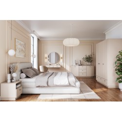 Szafka nocna Lorini z szufladą 45 cm - kaszmir / czarny uchwyt T-bar Szafka nocna Lorini z szufladą 45 cm - kaszmir / czarny uchwyt T-bar