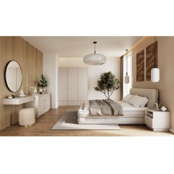 Szafka nocna Lorini z szufladą 45 cm - kaszmir / złoty uchwyt T-bar Szafka nocna Lorini z szufladą 45 cm - kaszmir / złoty uchwyt T-bar