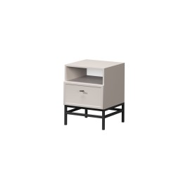 Szafka nocna Lorini 45 cm - kaszmir, czarny uchwyt T-bar