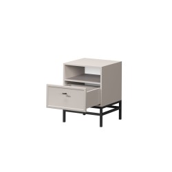 Szafka nocna Lorini z szufladą 45 cm - kaszmir / czarny uchwyt T-bar / stelaż Szafka nocna Lorini z szufladą 45 cm - kaszmir / czarny uchwyt T-bar / stelaż