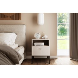 Szafka nocna Lorini z szufladą 45 cm - kaszmir / czarny uchwyt T-bar / stelaż Szafka nocna Lorini z szufladą 45 cm - kaszmir / czarny uchwyt T-bar / stelaż