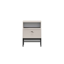 Szafka nocna Lorini z szufladą 45 cm - kaszmir / czarny uchwyt T-bar / stelaż Szafka nocna Lorini z szufladą 45 cm - kaszmir / czarny uchwyt T-bar / stelaż
