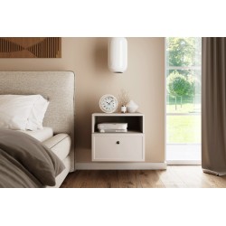 Szafka nocna wisząca Lorini z szufladą 45 cm - kaszmir / czarny uchwyt Szafka nocna wisząca Lorini z szufladą 45 cm - kaszmir / czarny uchwyt