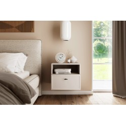 Szafka nocna wisząca Lorini z szufladą 45 cm - kaszmir / czarny uchwyt T-bar Szafka nocna wisząca Lorini z szufladą 45 cm - kaszmir / czarny uchwyt T-bar