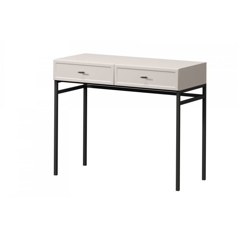 Konsola toaletka Lorini 100 cm - kaszmir, czarne uchwyty