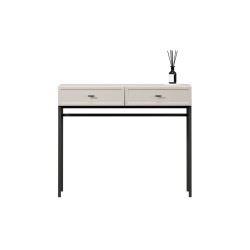 Konsola / toaletka Lorini 100 cm z szufladami - kaszmir / czarne uchwyty T-bar / stelaż Konsola / toaletka Lorini 100 cm z szufladami - kaszmir / czarne uchwyty T-bar / stelaż