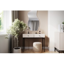 Konsola / toaletka Lorini 100 cm z szufladami - kaszmir / czarne uchwyty T-bar / stelaż Konsola / toaletka Lorini 100 cm z szufladami - kaszmir / czarne uchwyty T-bar / stelaż