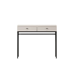 Konsola / toaletka Lorini 100 cm z szufladami - kaszmir / czarne uchwyty T-bar / stelaż Konsola / toaletka Lorini 100 cm z szufladami - kaszmir / czarne uchwyty T-bar / stelaż