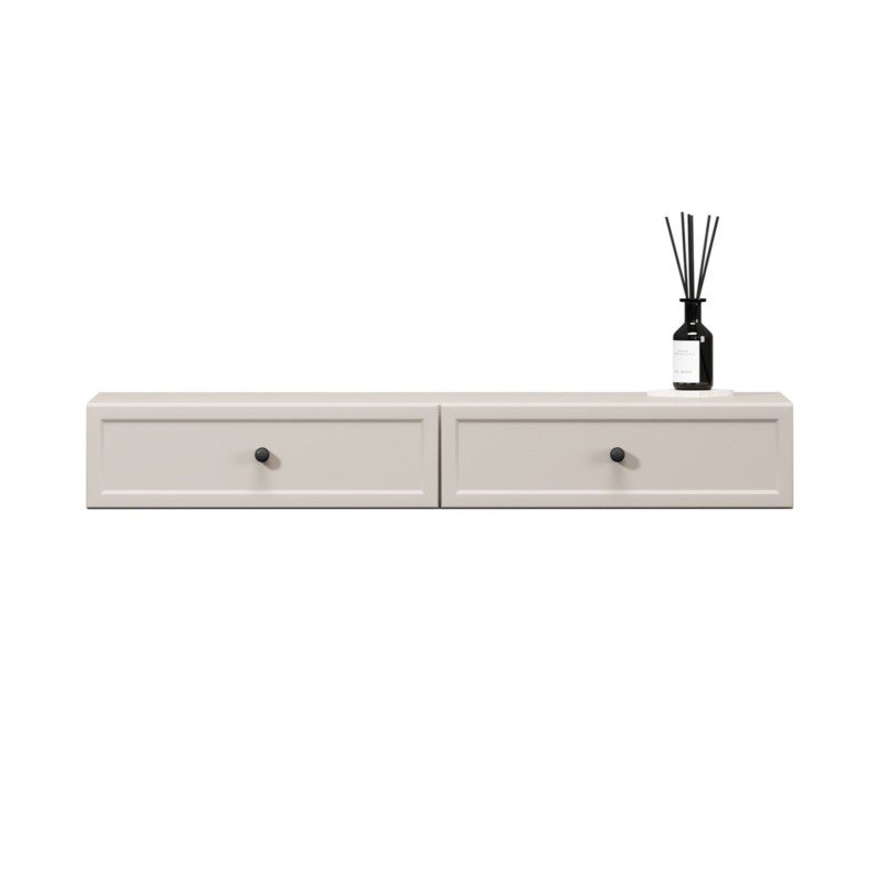 Konsola / toaletka wisząca Lorini 100 cm z szufladami - kaszmir / czarne uchwyty Konsola / toaletka wisząca Lorini 100 cm z szufladami - kaszmir / czarne uchwyty
