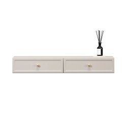 Konsola / toaletka wisząca Lorini 100 cm z szufladami - kaszmir / złote uchwyty Konsola / toaletka wisząca Lorini 100 cm z szufladami - kaszmir / złote uchwyty