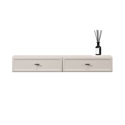 Konsola / toaletka wisząca Lorini 100 cm z szufladami - kaszmir / czarne uchwyty T-bar Konsola / toaletka wisząca Lorini 100 cm z szufladami - kaszmir / czarne uchwyty T-bar