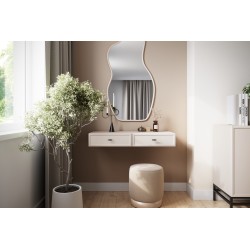 Konsola / toaletka wisząca Lorini 100 cm z szufladami - kaszmir / czarne uchwyty T-bar Konsola / toaletka wisząca Lorini 100 cm z szufladami - kaszmir / czarne uchwyty T-bar