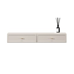 Konsola / toaletka wisząca Lorini 100 cm z szufladami - kaszmir / złote uchwyty T-bar Konsola / toaletka wisząca Lorini 100 cm z szufladami - kaszmir / złote uchwyty T-bar