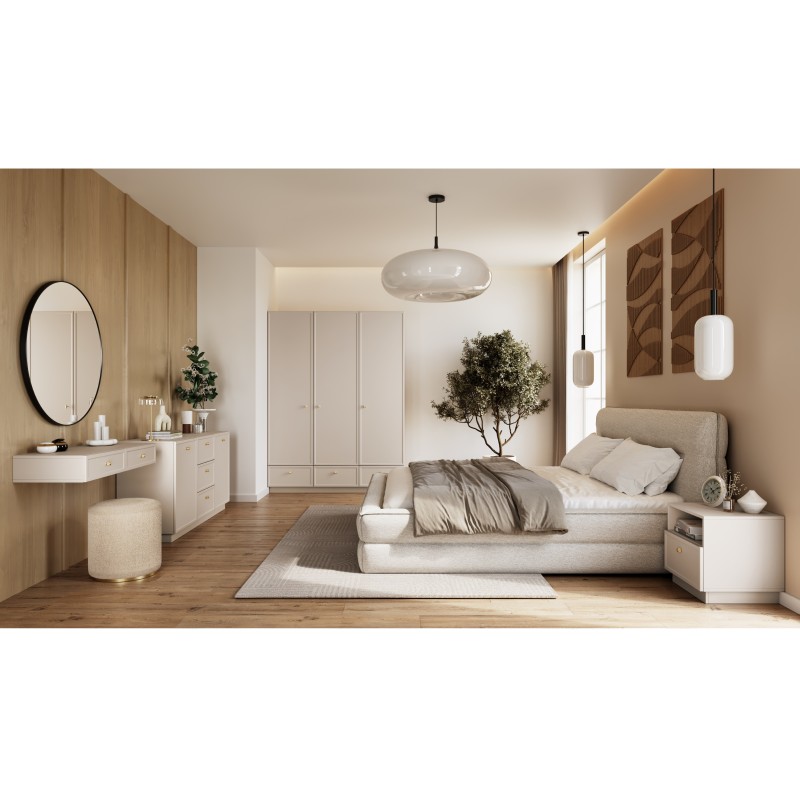 Szafa Lorini 150 cm - kaszmir, złote uchwyty Szafa Lorini 150 cm - kaszmir, złote uchwyty