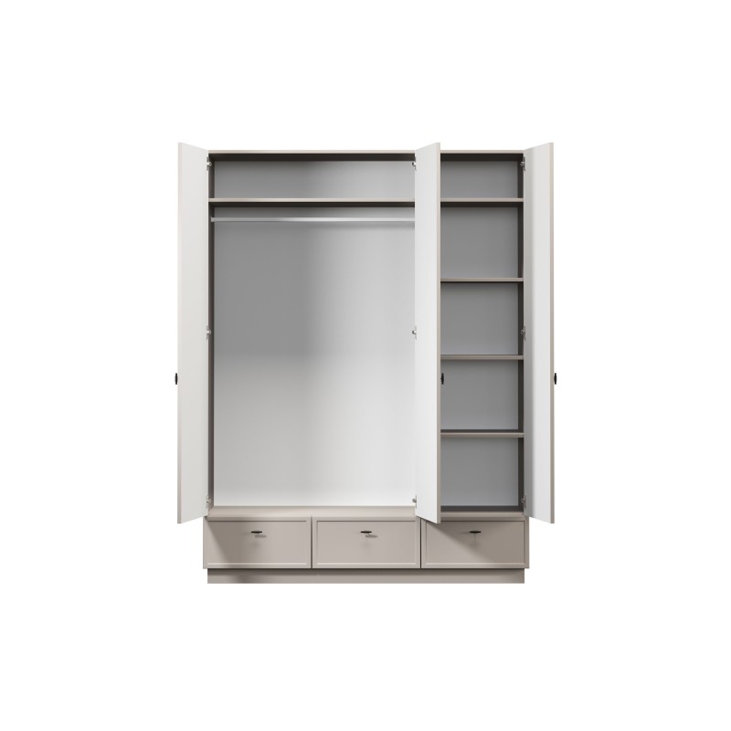 Szafa Lorini 150 cm - kaszmir, czarne uchwyty T-bar Szafa Lorini 150 cm - kaszmir, czarne uchwyty T-bar