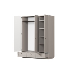 Szafa Lorini 150 cm - kaszmir, czarne uchwyty T-bar Szafa Lorini 150 cm - kaszmir, czarne uchwyty T-bar