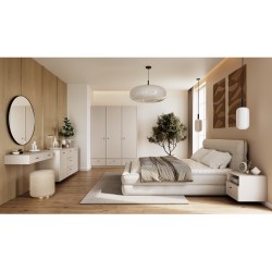 Szafa Lorini 150 cm - kaszmir, czarne uchwyty T-bar Szafa Lorini 150 cm - kaszmir, czarne uchwyty T-bar
