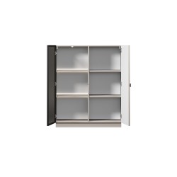 Witryna Lorini do salonu 100 cm - kaszmir / czarny uchwyt T-bar Witryna Lorini do salonu 100 cm - kaszmir / czarny uchwyt T-bar