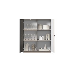 Witryna Lorini do salonu 100 cm - kaszmir / czarny uchwyt T-bar Witryna Lorini do salonu 100 cm - kaszmir / czarny uchwyt T-bar