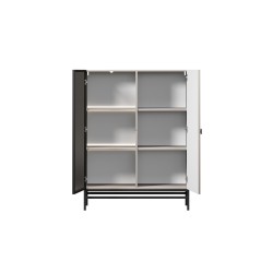 Witryna Lorini do salonu 100 cm - kaszmir / czarny uchwyt T-bar / stelaż Witryna Lorini do salonu 100 cm - kaszmir / czarny uchwyt T-bar / stelaż