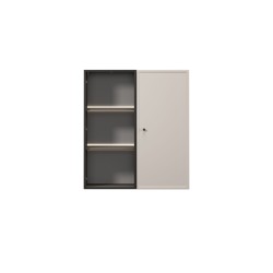 Witryna wisząca Lorini do salonu 100 cm - kaszmir / czarny uchwyt Witryna wisząca Lorini do salonu 100 cm - kaszmir / czarny uchwyt