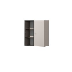 Witryna wisząca Lorini 100 cm - kaszmir / czarny uchwyt