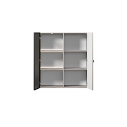 Witryna wisząca Lorini do salonu 100 cm - kaszmir / czarny uchwyt T-bar Witryna wisząca Lorini do salonu 100 cm - kaszmir / czarny uchwyt T-bar