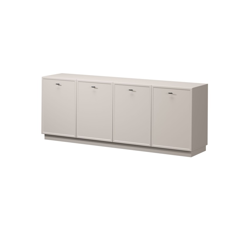 Komoda czterodrzwiowa Lorini 200 cm - kaszmir / czarne uchwyty T-bar Komoda czterodrzwiowa Lorini 200 cm - kaszmir / czarne uchwyty T-bar