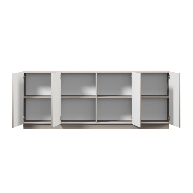 Komoda czterodrzwiowa Lorini 200 cm - kaszmir / czarne uchwyty T-bar Komoda czterodrzwiowa Lorini 200 cm - kaszmir / czarne uchwyty T-bar