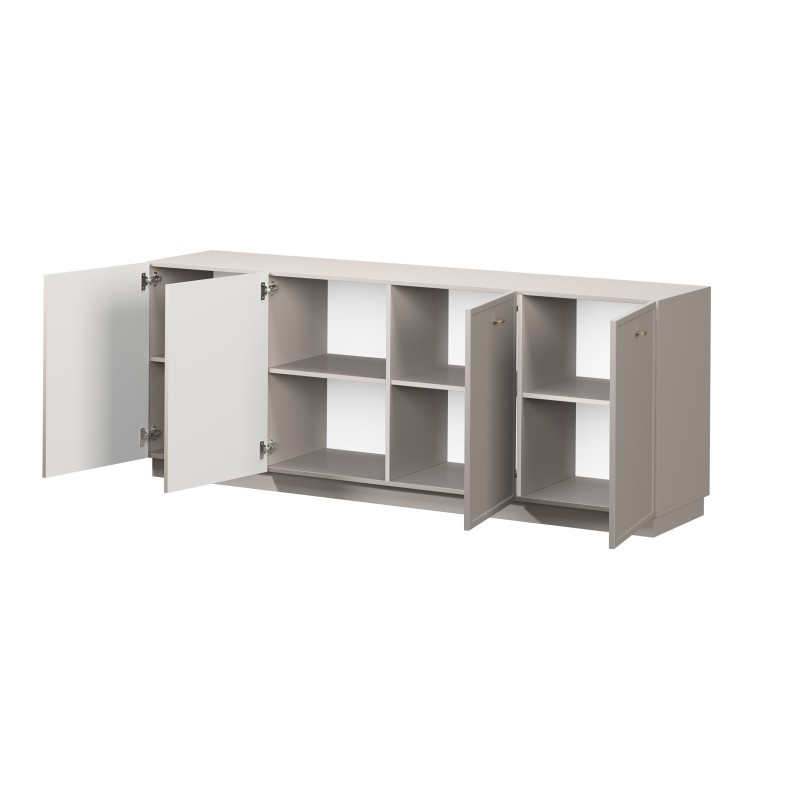 Komoda czterodrzwiowa Lorini 200 cm - kaszmir / złote uchwyty T-bar Komoda czterodrzwiowa Lorini 200 cm - kaszmir / złote uchwyty T-bar