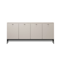 Komoda czterodrzwiowa Lorini 200 cm - kaszmir / czarne uchwyty T-bar / stelaż Komoda czterodrzwiowa Lorini 200 cm - kaszmir / czarne uchwyty T-bar / stelaż