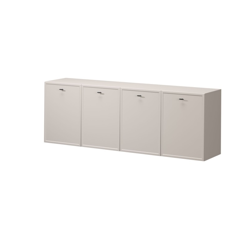 Komoda wisząca czterodrzwiowa Lorini 200 cm - kaszmir / czarne uchwyty T-bar Komoda wisząca czterodrzwiowa Lorini 200 cm - kaszmir / czarne uchwyty T-bar