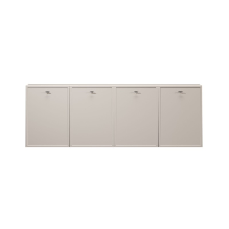 Komoda wisząca czterodrzwiowa Lorini 200 cm - kaszmir / czarne uchwyty T-bar Komoda wisząca czterodrzwiowa Lorini 200 cm - kaszmir / czarne uchwyty T-bar