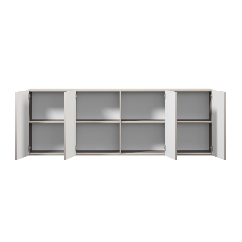 Komoda wisząca czterodrzwiowa Lorini 200 cm - kaszmir / czarne uchwyty T-bar Komoda wisząca czterodrzwiowa Lorini 200 cm - kaszmir / czarne uchwyty T-bar