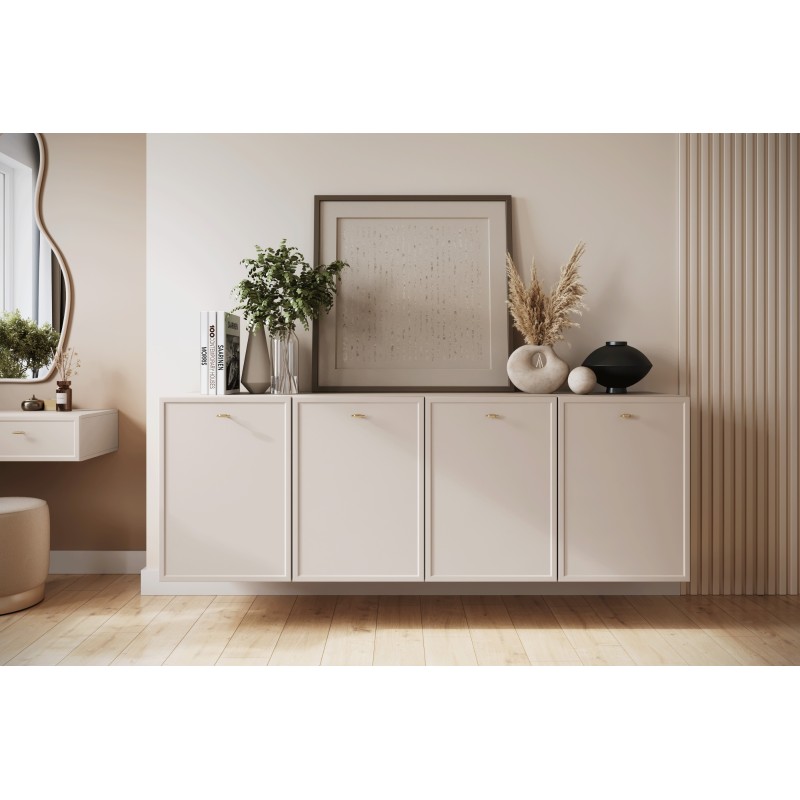 Komoda wisząca czterodrzwiowa Lorini 200 cm - kaszmir Komoda wisząca czterodrzwiowa Lorini 200 cm - kaszmir