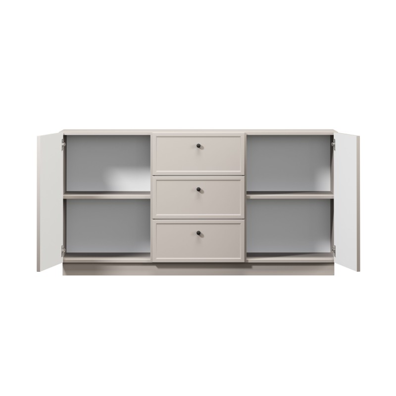 Komoda Lorini 150 cm - kaszmir, czarne uchwyty Komoda Lorini 150 cm - kaszmir, czarne uchwyty